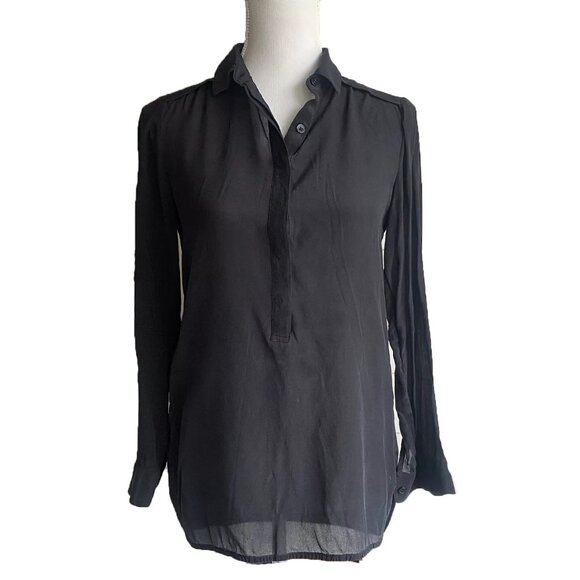 Banana Republic 100% silk shirt - black - S - Picture 1 of 10